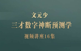 文元少｜三才数字神断预测学视频讲座(16节课)